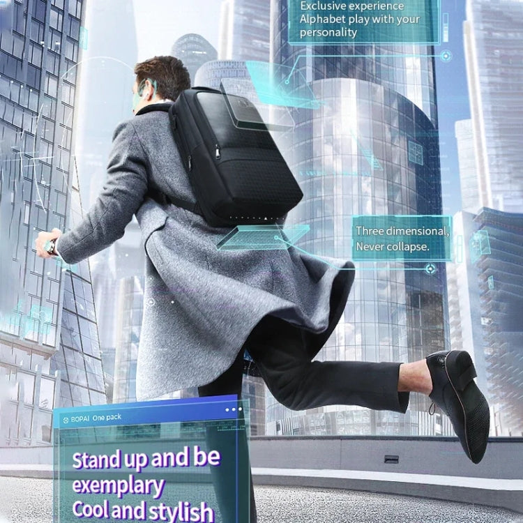 Frendorf | Bopai 61-26111 Große Kapazität Business Pendler Laptop Rucksack mit USB+Type-C Anschluss (Schwarz)