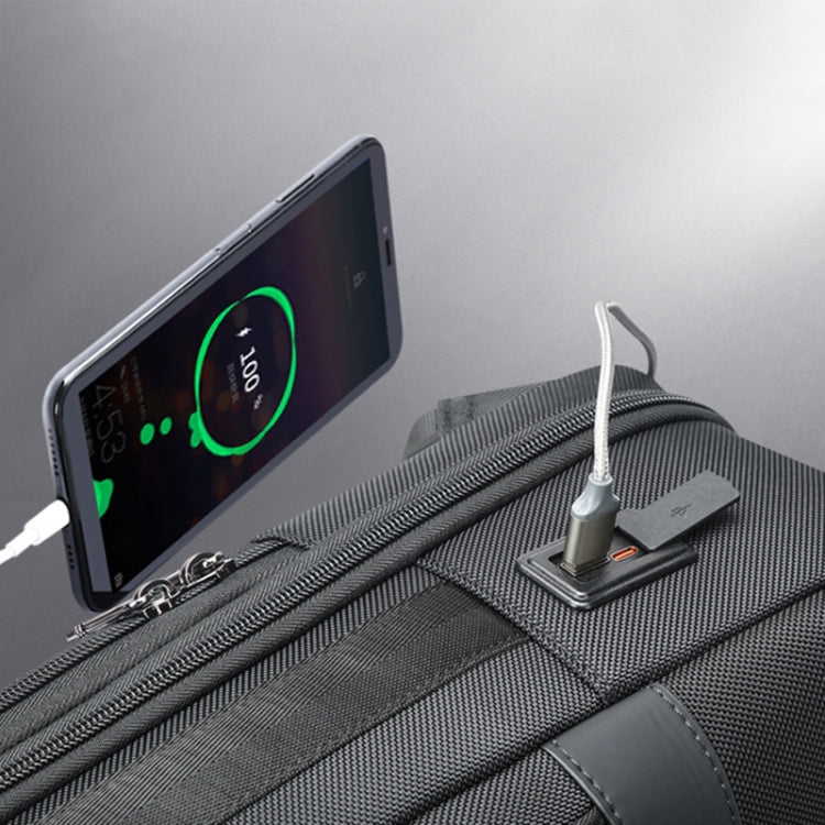 Frendorf | Bopai 61-26111 Große Kapazität Business Pendler Laptop Rucksack mit USB+Type-C Anschluss (Schwarz)