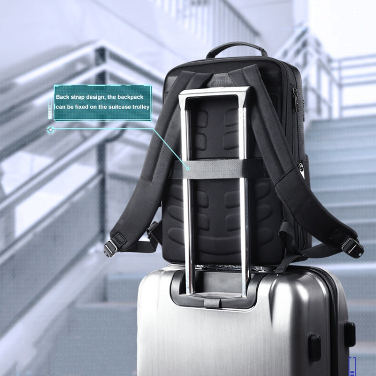 Frendorf | Bopai 61-26111 Große Kapazität Business Pendler Laptop Rucksack Mit USB+Type-C Anschluss (Schwarz)