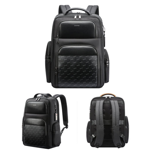 Frendorf | Bopai 61-91911 Große Kapazität Business Wasserdichte Laptop-Rucksack mit USB+Type-C-Anschluss (Schwarz)