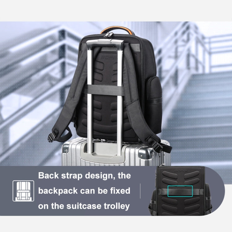 Frendorf | Bopai 61-91911 Große Kapazität Business Wasserdichte Laptop-Rucksack mit USB+Type-C-Anschluss (Schwarz)