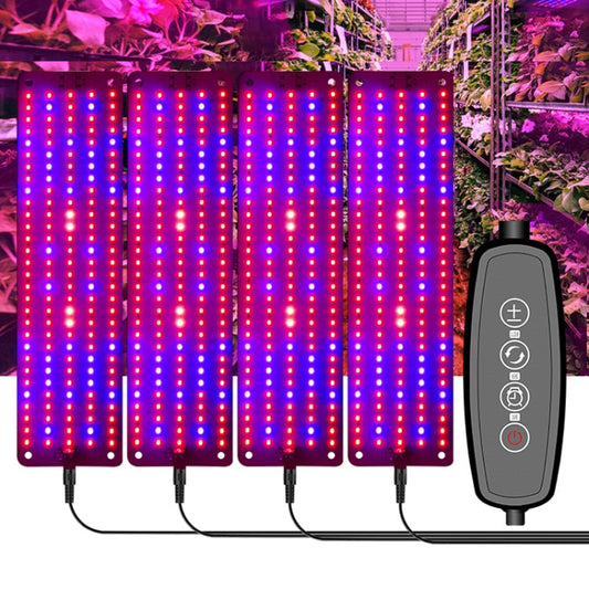 4 Köpfe 12V Full Spectrum Rot- und Blau Lichtpaneel Pflanzenwachstum Lampe Sämlingsfülllichter (EU-Stecker)