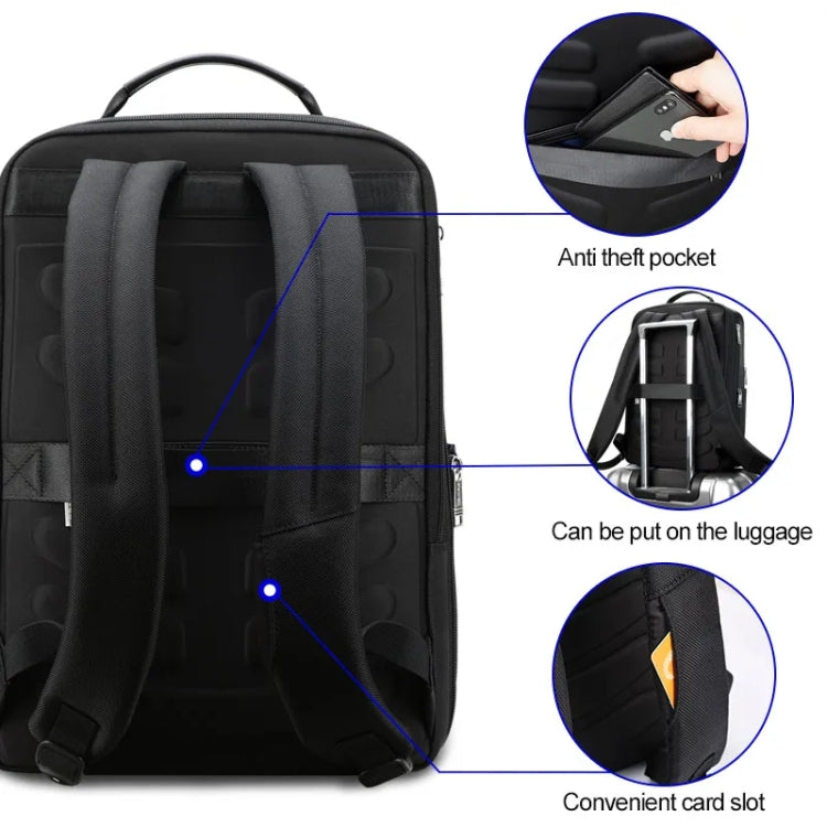 Frendorf | Bopai 61-18911 Großes Fassungsvermögen Wasserdichter Reise-Laptop-Rucksack mit USB+Type-C-Anschluss, Farbe: Deluxe