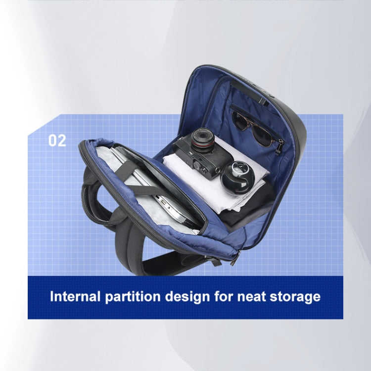 Frendorf | Bopai 61-122579 Große Kapazität Hartschalen-Passwortschloss Wasserdicht Business Laptop Rucksack (Grau)