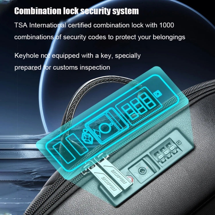 Frendorf | Bopai 61-122579 Große Kapazität Hartschalen-Passwortschloss Wasserdicht Business Laptop Rucksack (Grau)