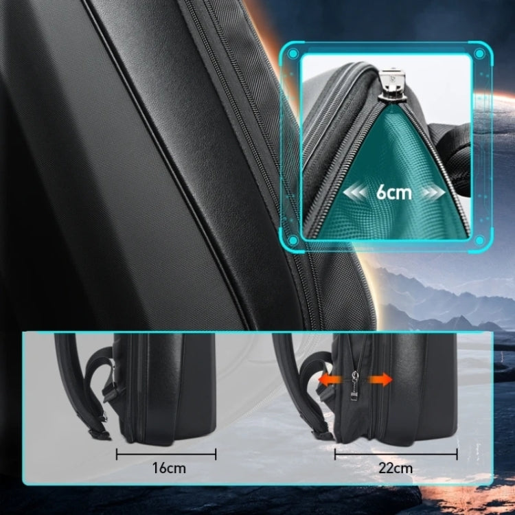 Frendorf | Bopai 61-122579 Große Kapazität Hartschalen-Passwortschloss Wasserdicht Business Laptop Rucksack (Grau)