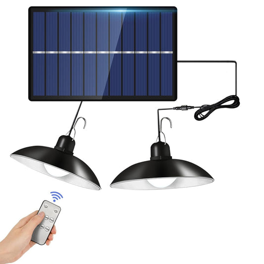 IP65 Wasserdichtes Outdoor Solar LED Pendelleuchte Innenbeleuchtung, Spezifikation: Doppeltes Weißlicht mit Fernbedienung