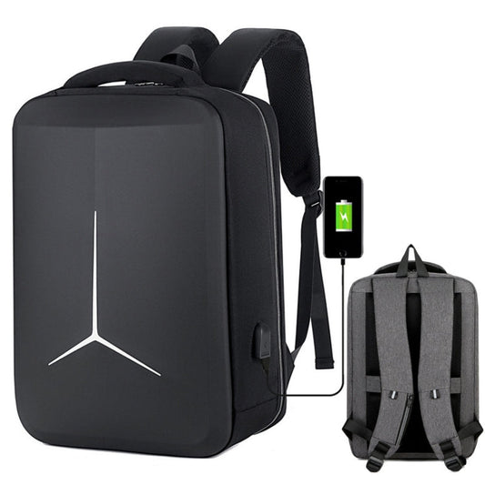 Frendorf | 17 Zoll Multifunktionaler Wasserdichter Business Sport Laptop Rucksack mit USB-Anschluss (Schwarz)