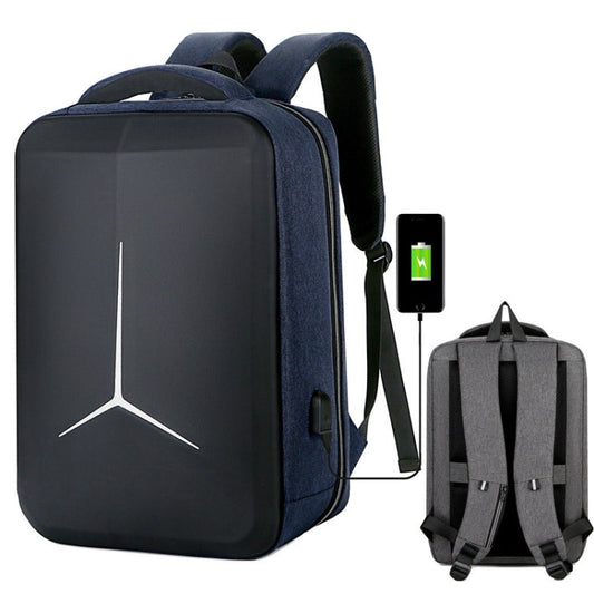 Frendorf | 17 Zoll Multifunktionaler Wasserdichter Business Sport Laptop Rucksack mit USB-Anschluss (Marineblau)