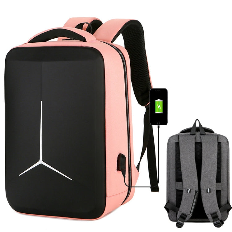 Frendorf | 17 Zoll Multifunktionaler Wasserdichter Business Sport Laptop Rucksack mit USB-Anschluss (Pink)
