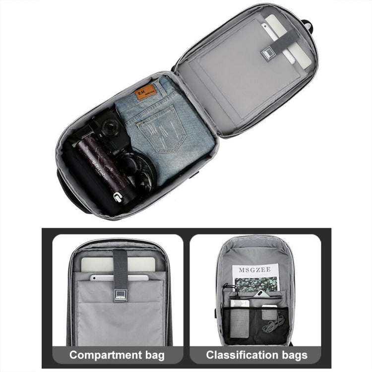 Frendorf | 15 Zoll Multifunktionaler wasserdichter Business-Sport-Laptop-Rucksack mit USB-Anschluss (Dunkelgrau)