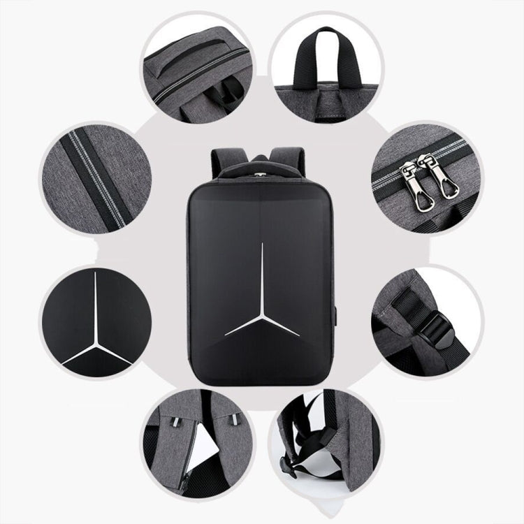 Frendorf | 15 Zoll Multifunktionale Wasserdichte Business Sport Laptop Rucksack mit USB-Port (Schwarz)