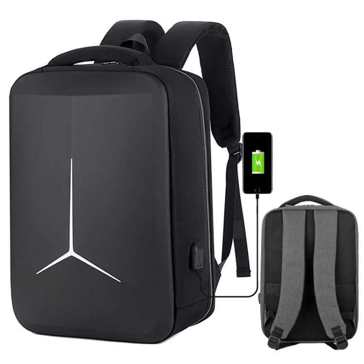 Frendorf | 15 Zoll Große Kapazität Wasserdichte Business Pendler Laptop Rucksack mit USB-Anschluss (Vereinfacht Schwarz)