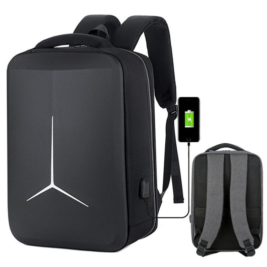 Frendorf | 15 Zoll große Kapazität wasserdichter Business-Commute-Laptop-Rucksack mit USB-Anschluss (vereinfacht Schwarz)