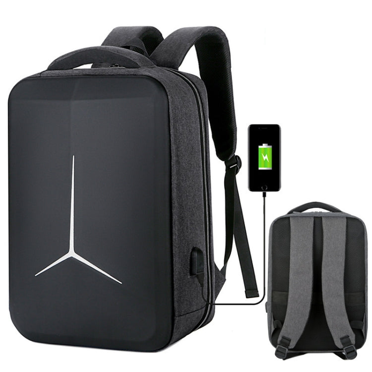 Frendorf | 15 Zoll große, kapazitätsstarke, wasserdichte Business-Commute-Laptop-Rucksäcke mit USB-Anschluss (vereinfachtes Grau)