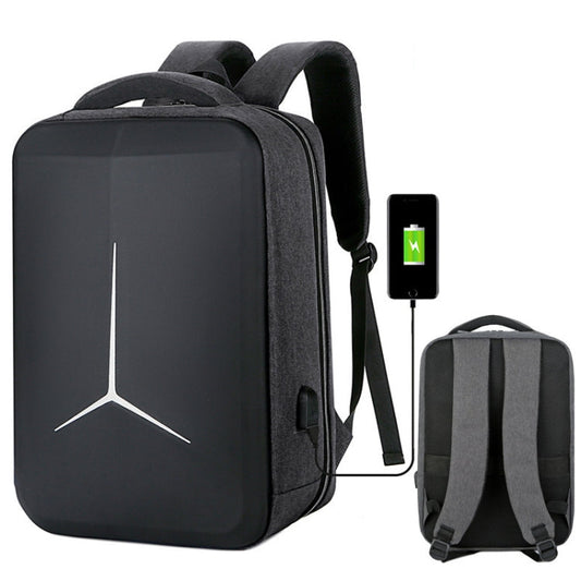 Frendorf | 15 Zoll große, kapazitätsstarke, wasserdichte Business-Commute-Laptop-Rucksäcke mit USB-Anschluss (vereinfachtes Grau)