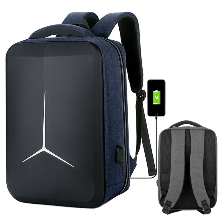 Frendorf | 15 Zoll Großes Kapazitäts Wasserdichtes Business Pendler Laptop Rucksack mit USB-Anschluss (Vereinfacht Blau)