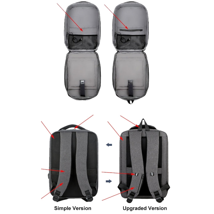 Frendorf | 15 Zoll Großes Kapazitäts Wasserdichtes Business Pendler Laptop Rucksack mit USB-Anschluss (Vereinfacht Blau)