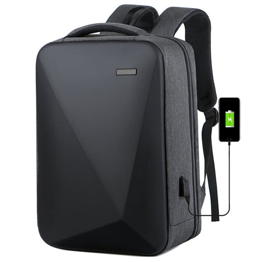 Frendorf | 16 Zoll Große Kapazität Passwort Schloss Antidiebstahl Laptop Rucksack Mit USB Anschluss (Dunkelgrau)