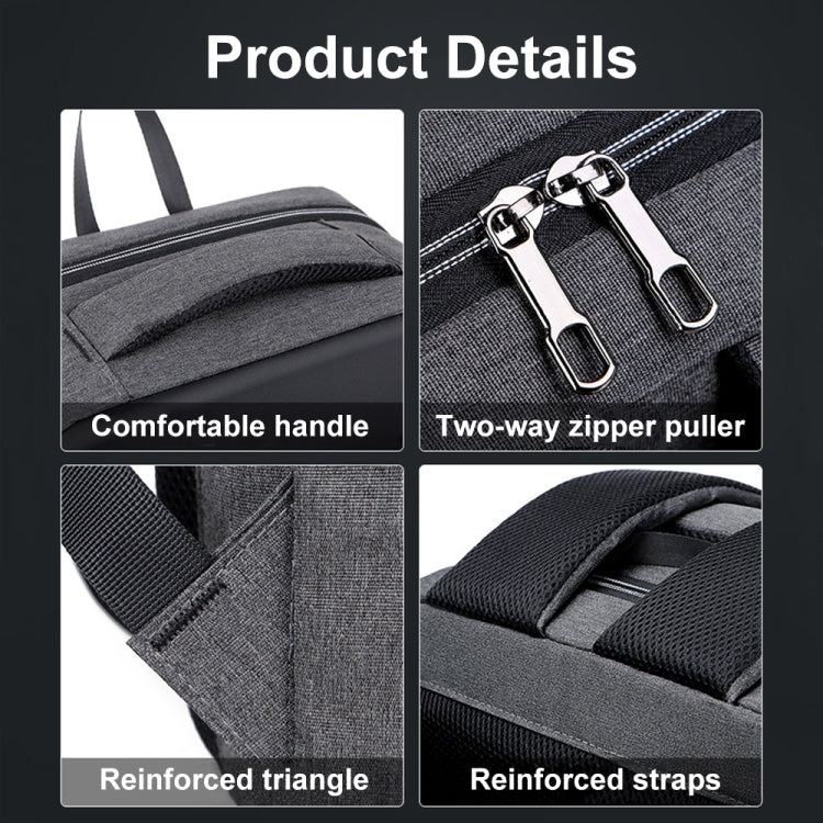 Frendorf | 16 Zoll große Kapazität Passwortschloss Anti-Diebstahl Laptop-Rucksack mit USB-Anschluss (Schwarz)