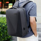 Frendorf | 16 Zoll Große Kapazität Passwort Schloss Antidiebstahl Laptop Rucksack Mit USB Anschluss (Dunkelgrau)
