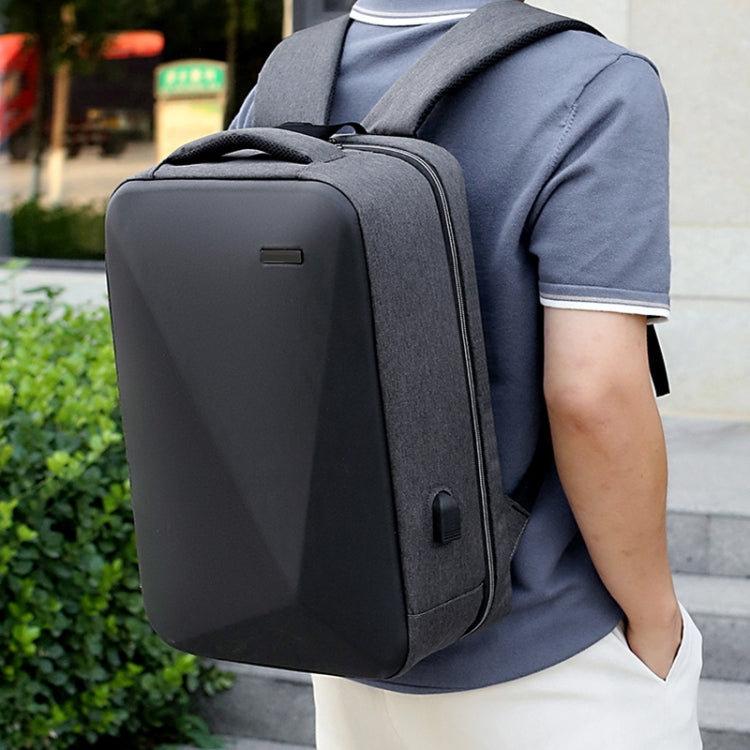 Frendorf | 16 Zoll Große Kapazität Passwort Schloss Antidiebstahl Laptop Rucksack Mit USB Anschluss (Dunkelgrau)