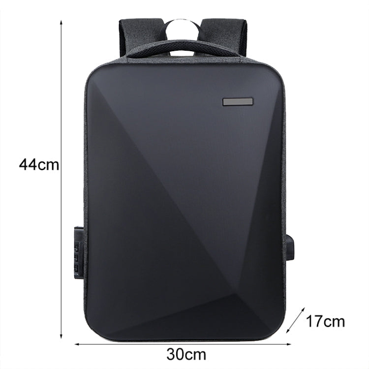 Frendorf | 16 Zoll Große Kapazität Passwortschloss Anti-Diebstahl Laptop Rucksack Mit USB-Anschluss (Marineblau)