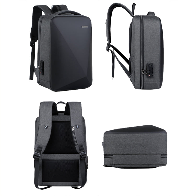 Frendorf | 16 Zoll große Kapazität Passwortschloss Anti-Diebstahl Laptop-Rucksack mit USB-Anschluss (Navy Blau)