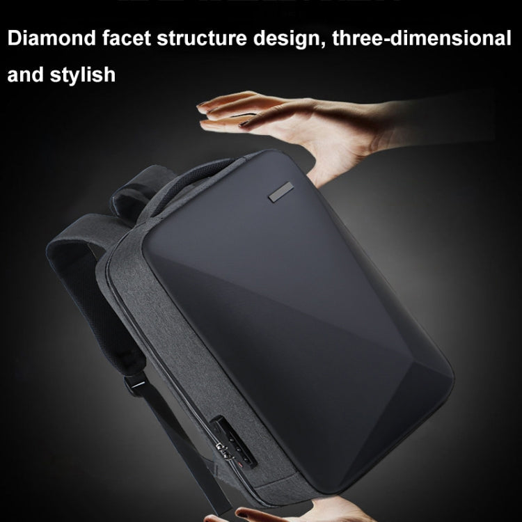 Frendorf | 16 Zoll große Kapazität Passwortschloss Anti-Diebstahl Laptop-Rucksack mit USB-Anschluss (Navy Blau)