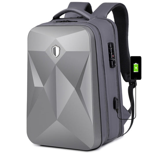 Frendorf | 17 Zoll Passwortschloss Große Kapazität Wasserdichter Laptop-Rucksack mit USB-Anschluss (Dunkelgrau)