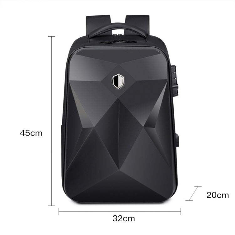 Frendorf | 17 Zoll Passwortschloss Große Kapazität Wasserdichte Laptop-Rucksack mit USB-Anschluss (Dunkelgrau)
