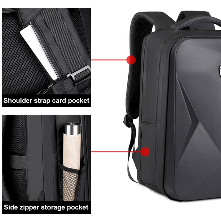 Frendorf | 17 Zoll Passwortschloss Große Kapazität Wasserdichte Laptop-Rucksack mit USB-Anschluss (Dunkelgrau)