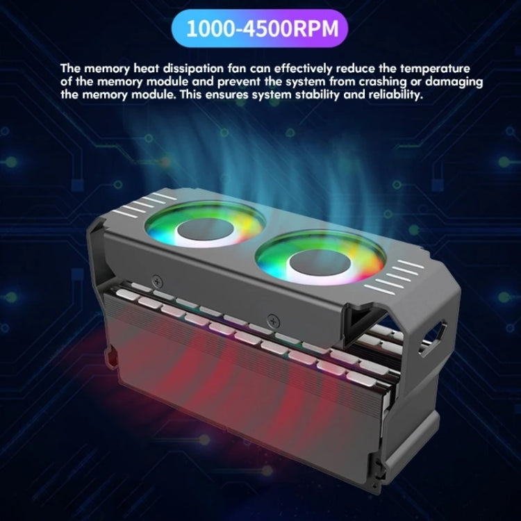 Frendorf | Desktop ARGB Speicher Kühler PWM Temperaturregelung Dual-Lüfter, Für DDR / DDR2 / DDR3 / DDR4 / DDR5 (Weiß)