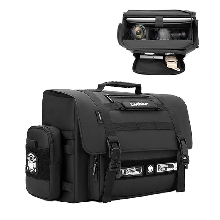 Frendorf | Cwatcun D115 Schouder Crossbody Waterdichte Leren Film DSLR Camera Tas, Kleur: Zwart Klein