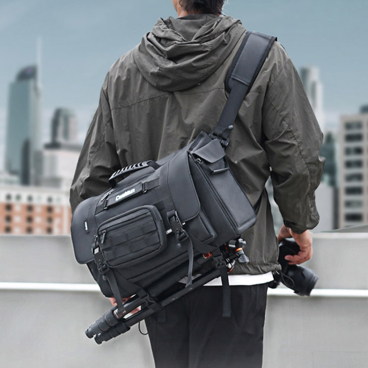 Frendorf | Cwatcun D115 Schouder Crossbody Waterdichte Leren Film DSLR Camera Tas, Kleur: Zwart Klein
