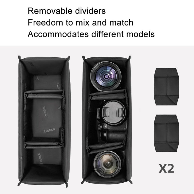 Frendorf | Cwatcun D115 Schouder Crossbody Waterdichte Leren Film DSLR Camera Tas, Kleur: Zwart Klein