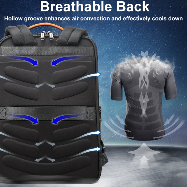 Frendorf | Bopai 61-51011 Große-Kapazität Wasserfest Geschäft Laptop Rucksack Mit USB+Type-C Anschluss (Schwarz)