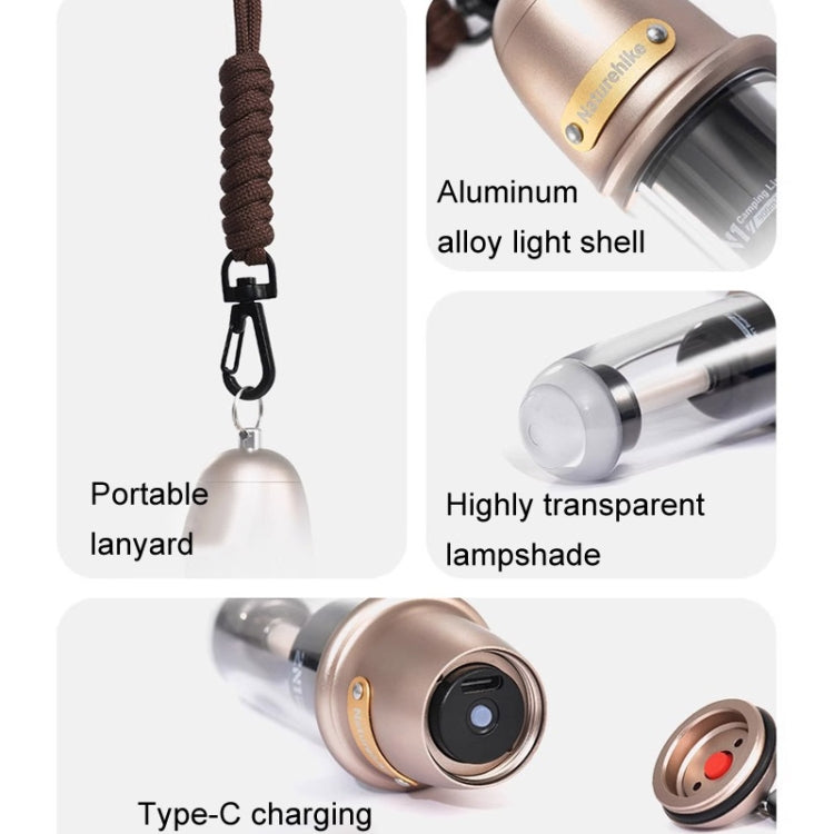 Naturehike Outdoor Tragbare Camping Licht Wiederaufladbare Beleuchtung Taschenlampe Camping Ambiente Hängelampe (Braun)