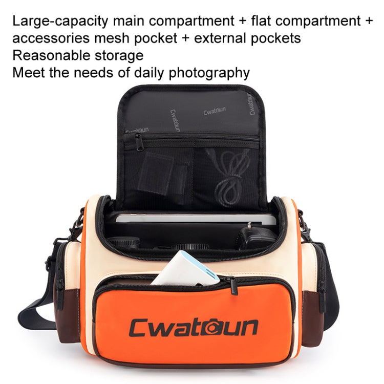 Frendorf | Cwatcun D121 Schouder Crossbody Camera Tas Kleurrijk Grote Capaciteit Waterdichte Digitale Fotografie Tas, Kleur: Klein Oranje Rood