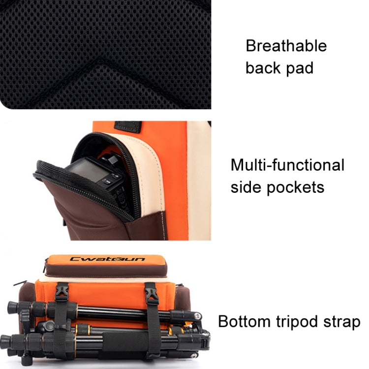 Frendorf | Cwatcun D121 Schouder Crossbody Camera Tas Kleurrijk Grote Capaciteit Waterdichte Digitale Fotografie Tas, Kleur: Klein Oranje Rood