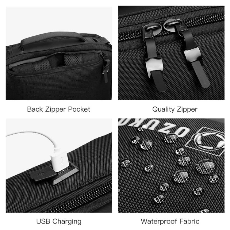 Frendorf | Ozuko Business Laptop USB Rucksack Männer Schulranzen (Dunkelblau)