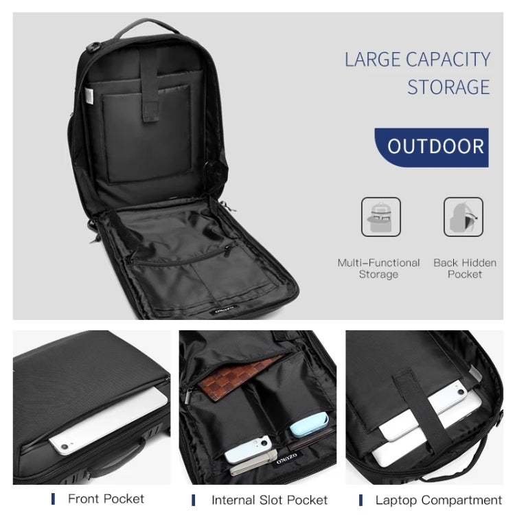 Frendorf | Ozuko Business Laptop USB Rucksack Männer Schulranzen (Dunkelblau)