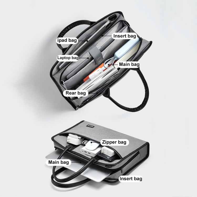 Frendorf | Baona BN-I009 14-Zoll Große Kapazität Stoßdämpfende und Abriebfeste Laptop Tasche (Grau)