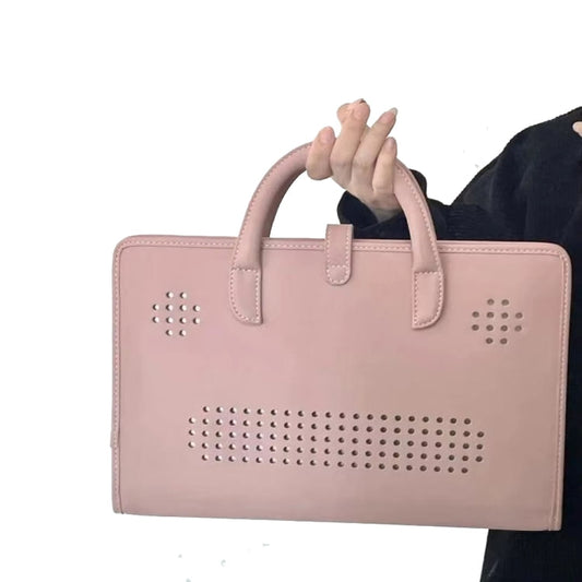 Frendorf | 15,6 / 16 Zoll Pink Mädchen Stil PU Laptop Tasche Schutzhülle mit Griff