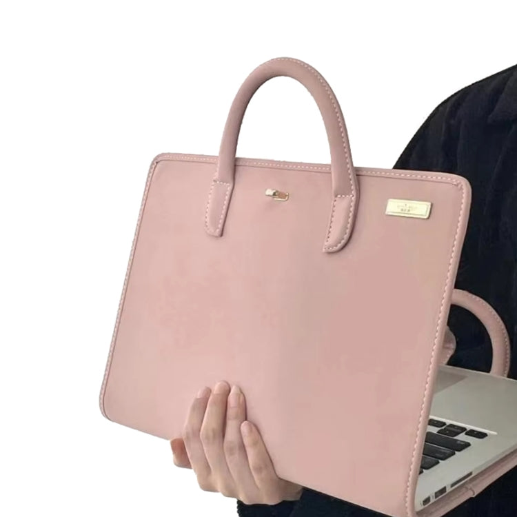 Frendorf | 15,6 / 16 Zoll Pink Mädchen Stil PU Laptop Tasche Schutzhülle mit Griff