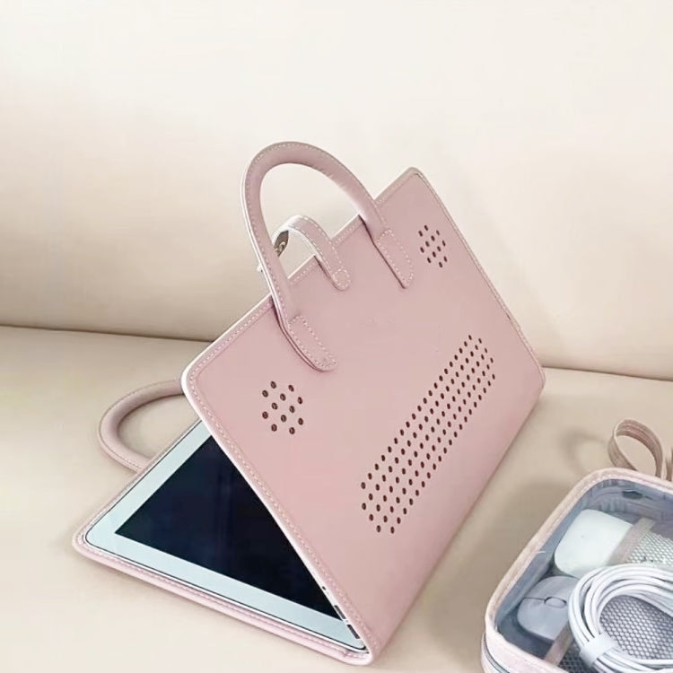 Frendorf | 15,6 / 16 Zoll Pink Mädchen Stil PU Laptop Tasche Schutzhülle mit Griff