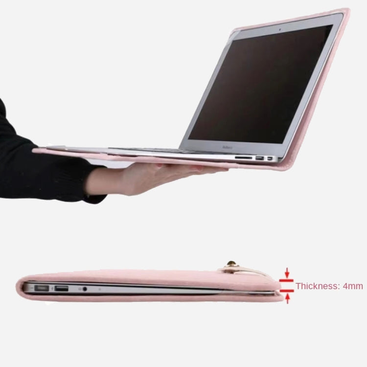Frendorf | 15,6 / 16 Zoll Pink Mädchen Stil PU Laptop Tasche Schutzhülle mit Griff