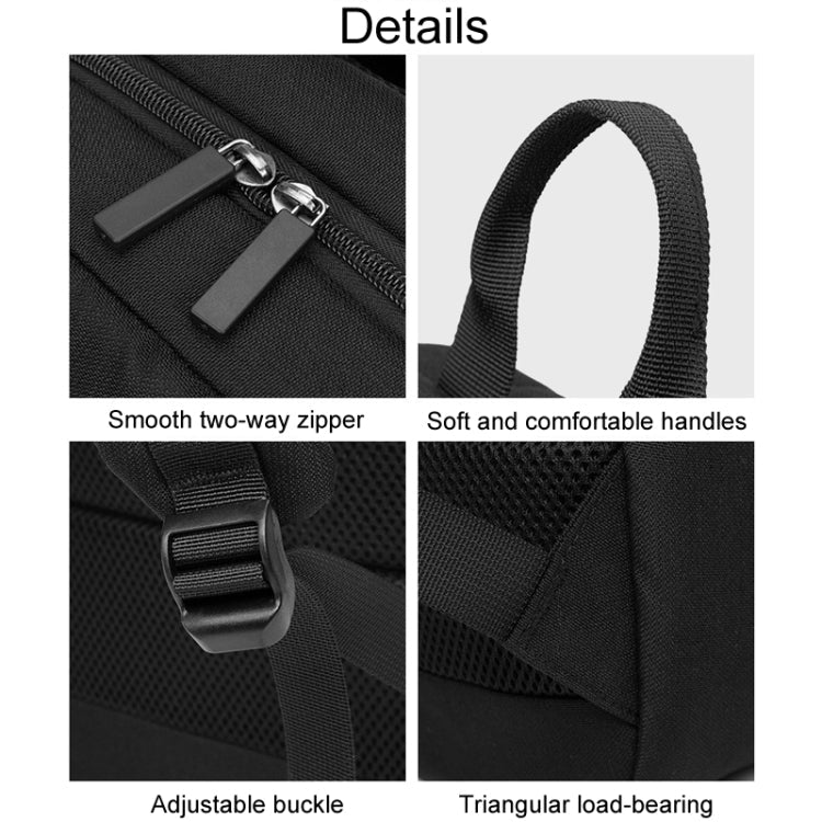 Frendorf | SKV B22016 Herren Business Casual Doppel Schultertasche Outdoor Reise Laptop Rucksack (Grau Blau)