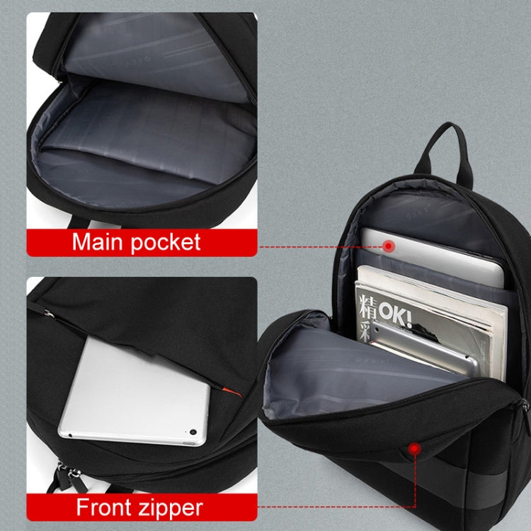 Frendorf | SKV B22016 Herren Business Casual Doppel Schultertasche Outdoor Reise Laptop Rucksack (Grau Blau)