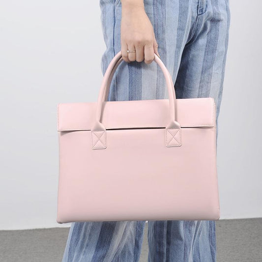 Frendorf | 14 Zoll Laptop Tasche Leichte Laptop Tasche Geschäft Einfach Handheld Aktentasche (Pink)